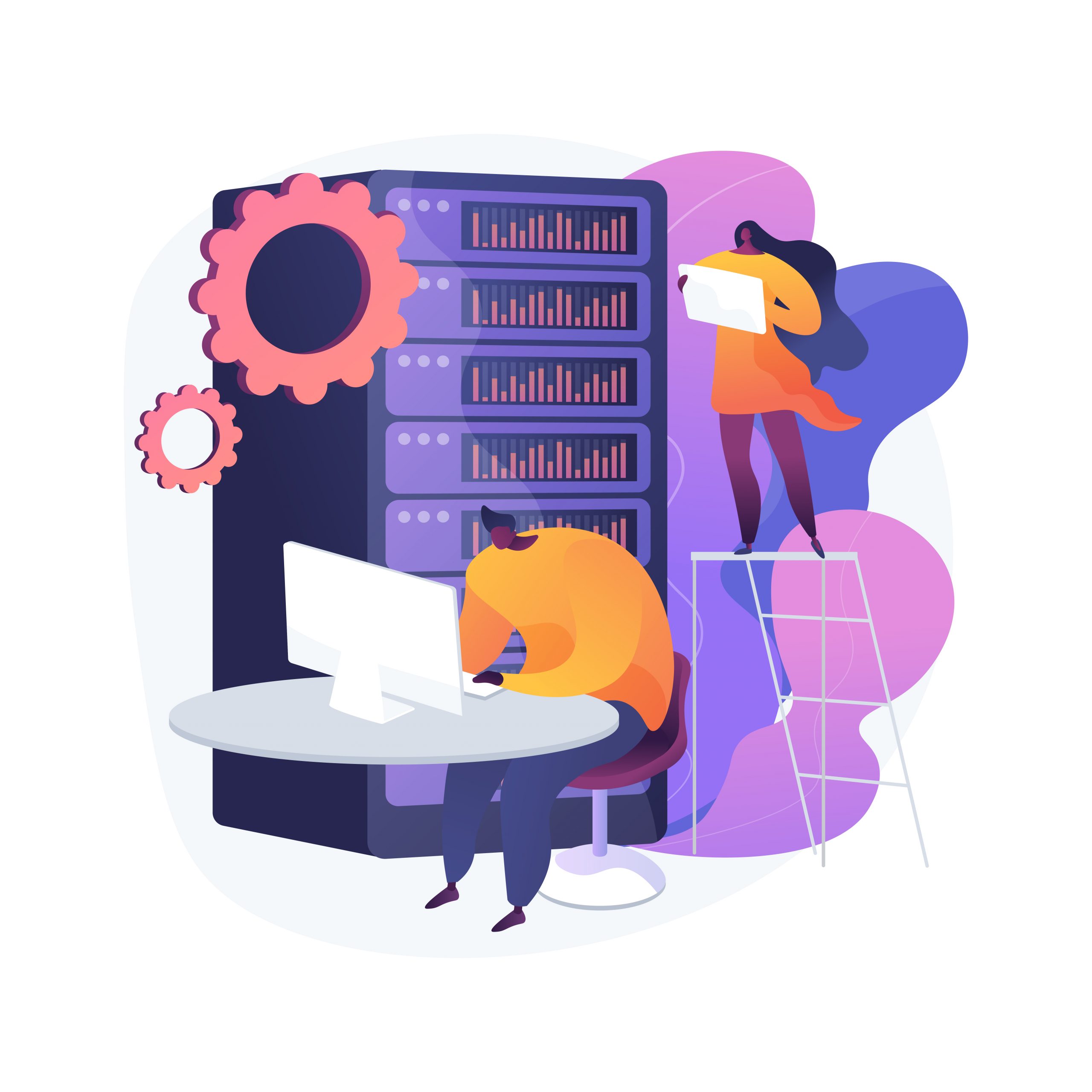 Big data storage abstract concept vector illustration.